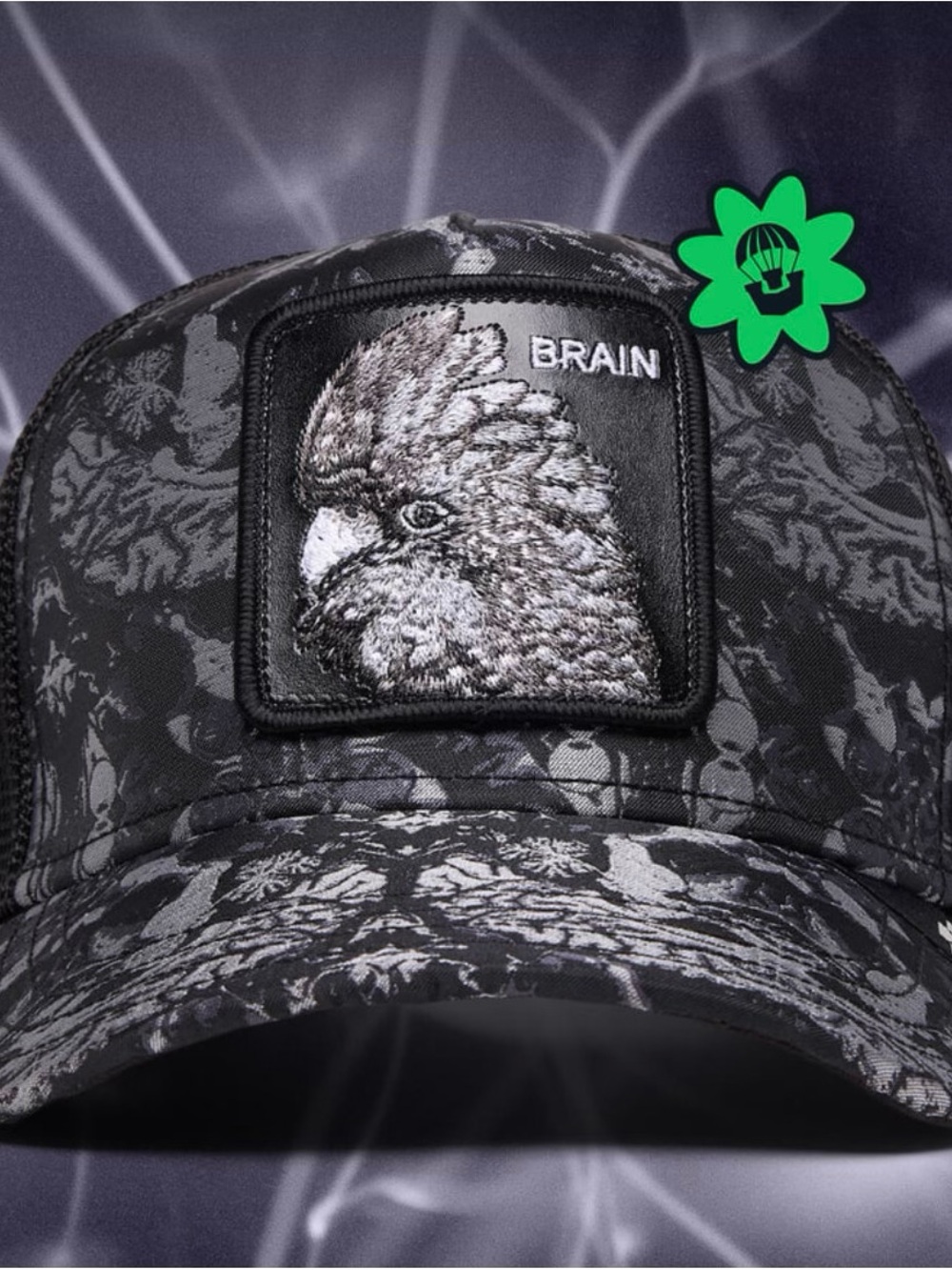 Goorin Bros. "GREY MATTER" Brain Trucker Hat. Mesh SnapBack NWT.